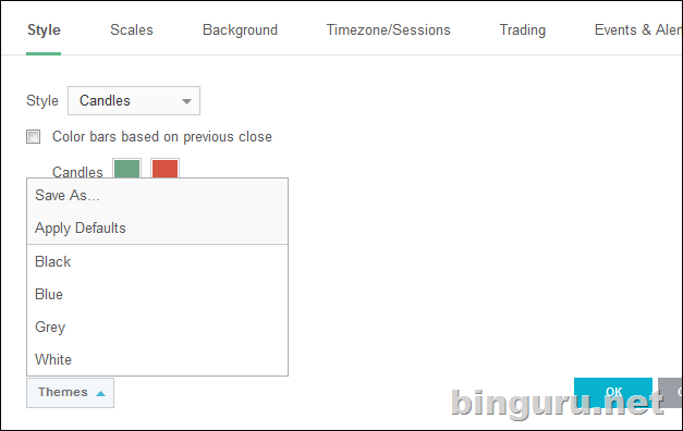tradingview темы разного цвета