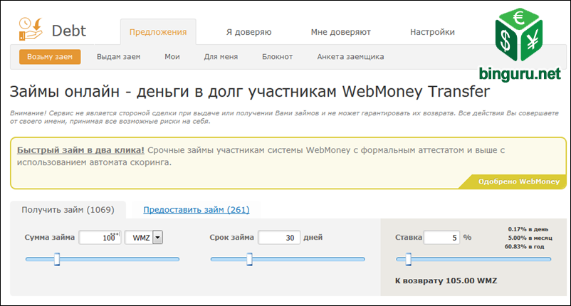 webmoney debt