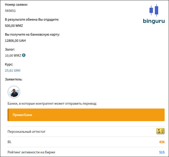 обмен wmz на гривны